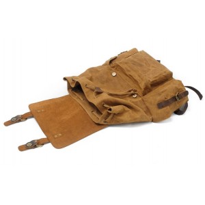 P06 WAX OUTDOOR 2 SCOUT™ Groß Wanderrucksack Damen / Herren. Gewachste Baumwolle + Naturleder. A4 - 4 Farben